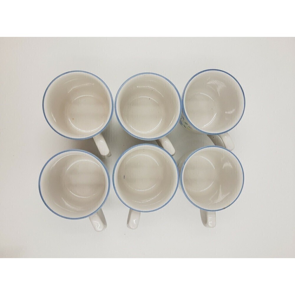 Floral Expressions Stoneware coffee mugs 8 oz cups Hearthstone Set of 6 vintage - Picture 4 of 5